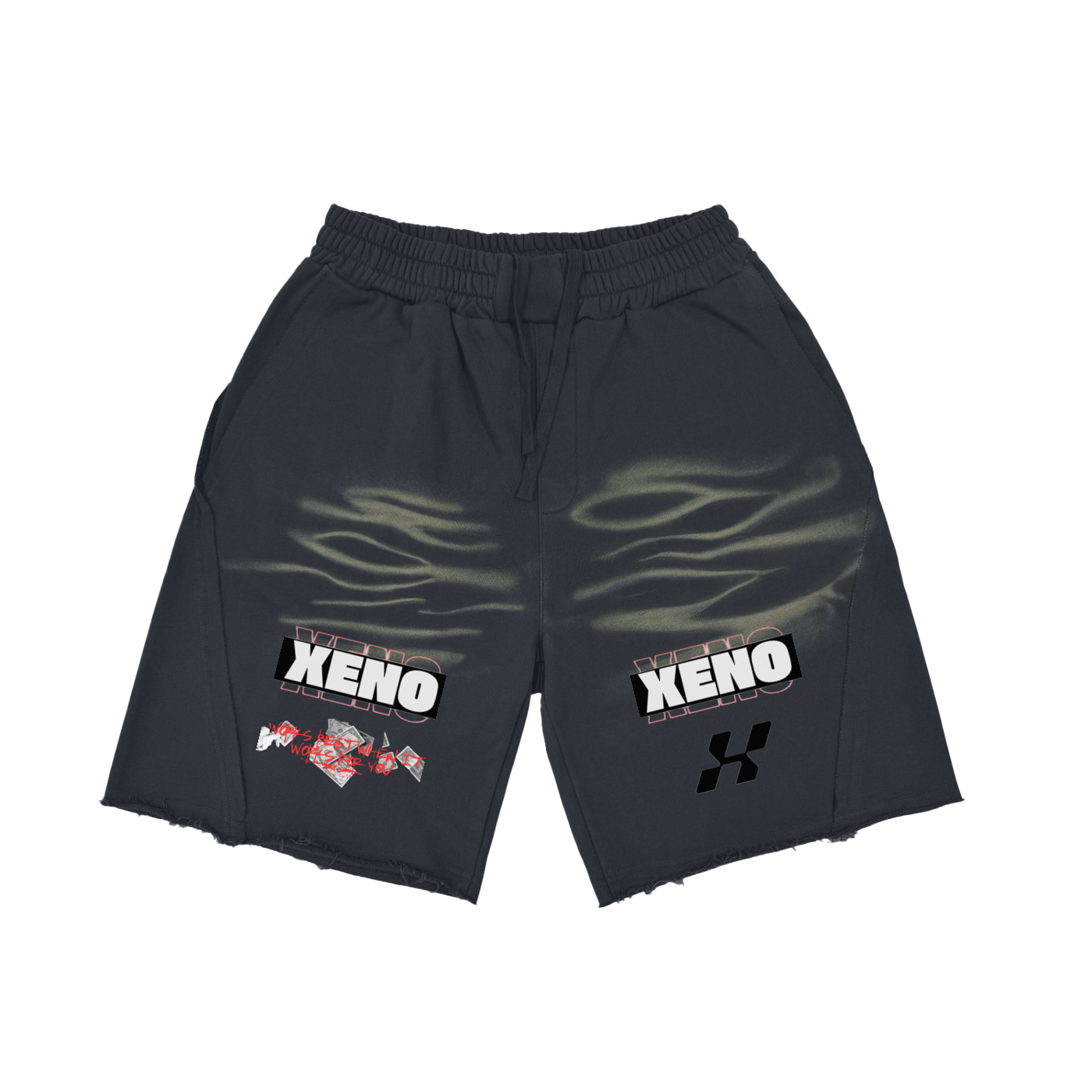 Vintage Washed Tiger Stripes Short Pants