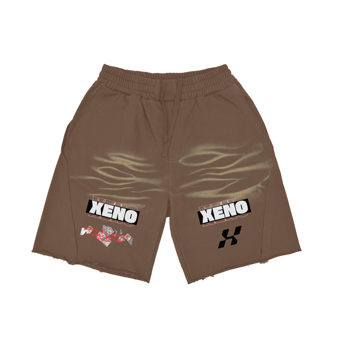 Vintage Washed Tiger Stripes Short Pants