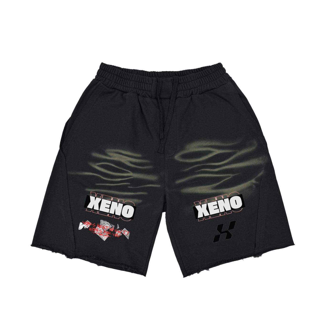 Vintage Washed Tiger Stripes Short Pants